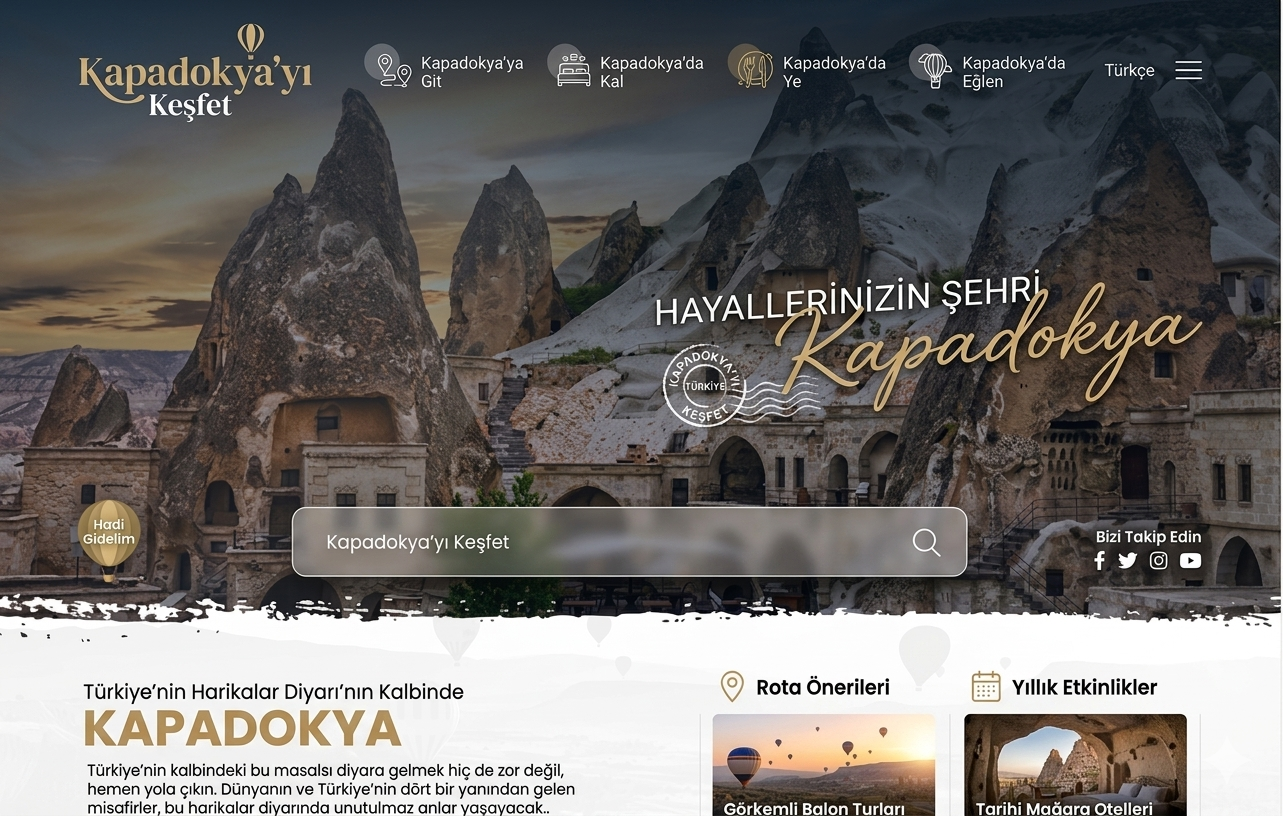 Kapadokya'yı Keşfet — tanıtım web projesi